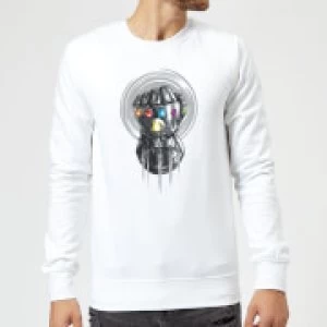 Image of Marvel Avengers Infinity War Thanos Infinite Power Fist Sweatshirt - White - L
