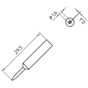 image of Weller T0054485699 XNT 6 Solder Tip Chisel 1.6 x 0.4mm