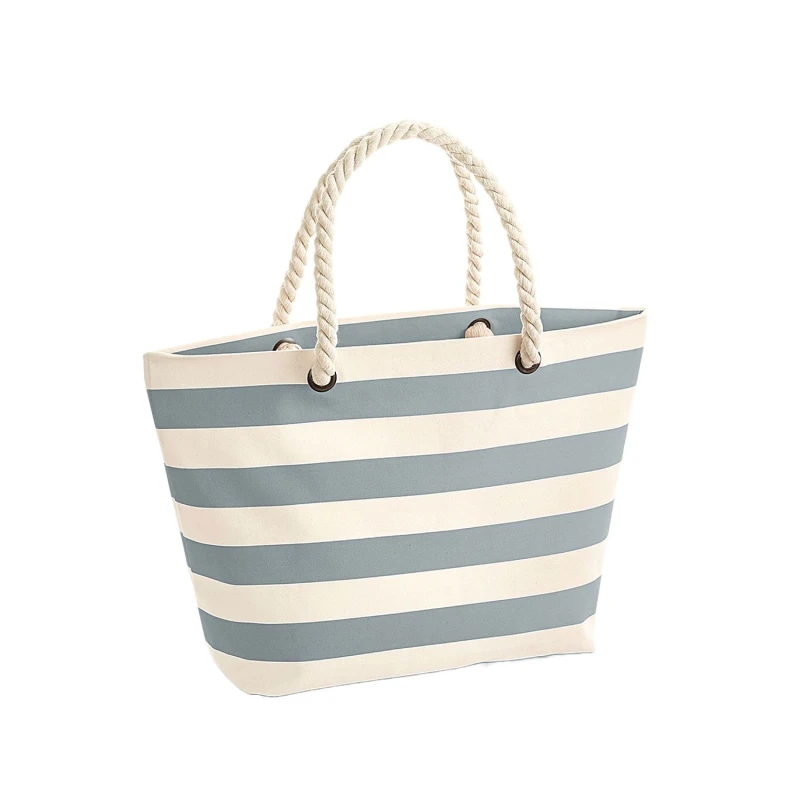 Image of Westford Mill Womens Boardwalk Striped Tote Bag in Grey Grey Female One Size
