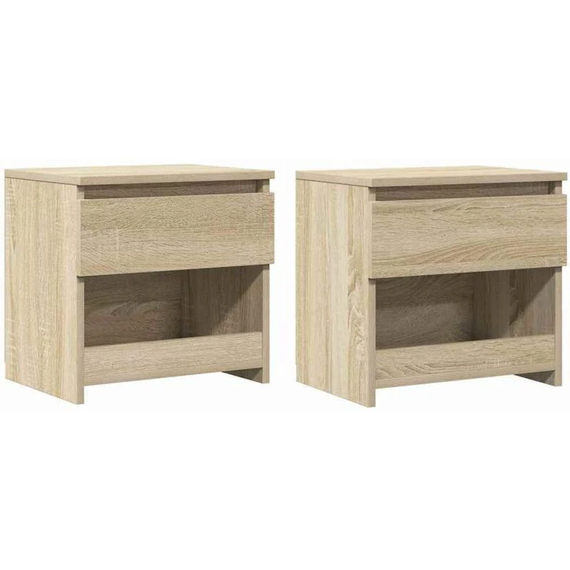 Image of VIDAXL Bedside Cabinets 2 pcs Sonoma Oak 40x30x39cm Engineered Wood Vidaxl 8720286352960