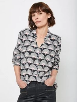 Image of Mint Velvet Jude Geo Print Shirt - Black