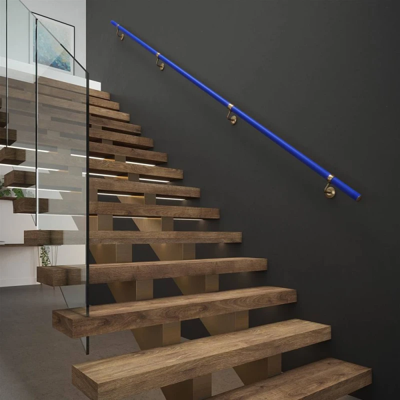 Image of Rothley Deep Blue Premium Easy Install Indoor Modern Stair Handrail Kit 3.6m Blue Unisex