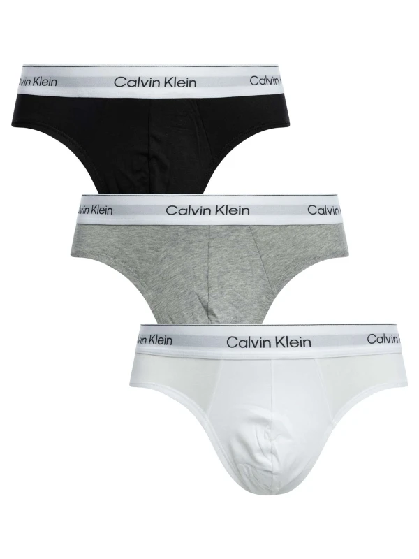 Image of Calvin Klein 3 Pack Icon Hip Briefs Grey/White/Black XXL