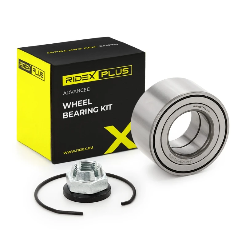 Image of RIDEX PLUS 654W0008P Wheel bearing kit Front axle both sides, without ABS sensor ring Wheel Bearing Kit (654)