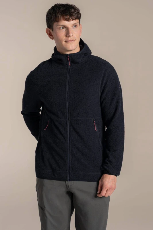 Image of Craghoppers Mens Compresslite Fleece Hooded Jacket in Black Size: Small Black Male S