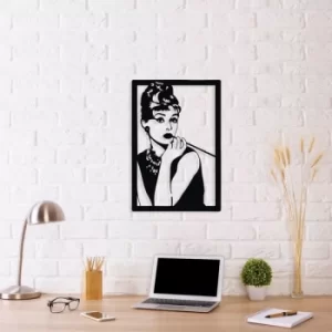 Image of Audrey Hepburn Black Decorative Metal Wall Accessory