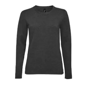 Image of SOLS Womens/Ladies Imperial Long Sleeve T-Shirt (L) (Mouse Grey)
