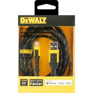 image of DEWALT - Lightening usb iPhone iPad Charging Cable 10ft 3m Reinforced Braided