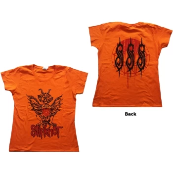 Image of Slipknot - Winged Devil Womens Large T-Shirt - Orange