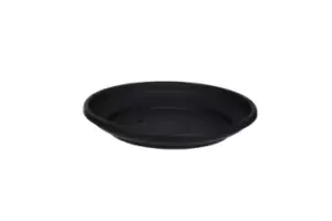 Image of Whitefurze Venetion Garden Plant Pot Saucer, 32cm, Black
