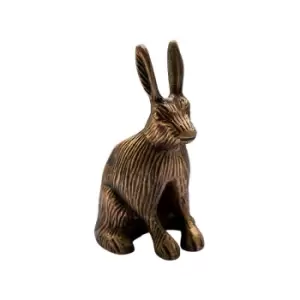 Image of Ivyline Cast Aluminium Hare Candle Holder Antique Brass