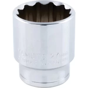 Image of Socket Bi-hexagon 1/2" Square Drive 27MM Chrome Vanadium (12-Point)