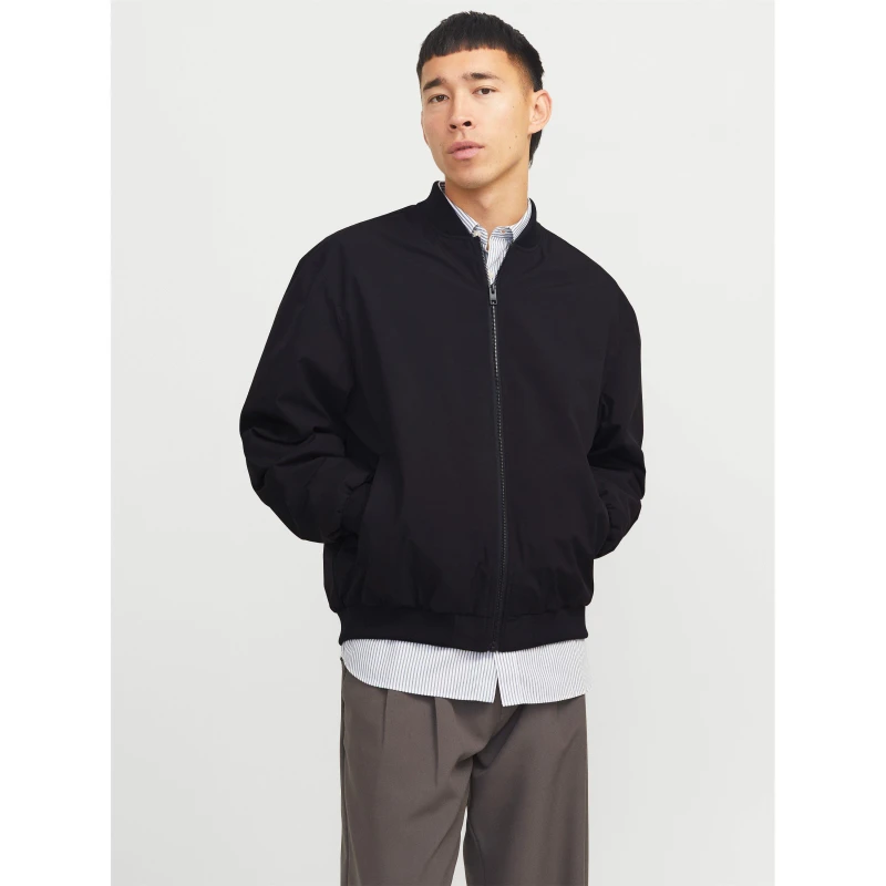 Image of Jack and Jones Charge Bomber Jacket Mens Black male S