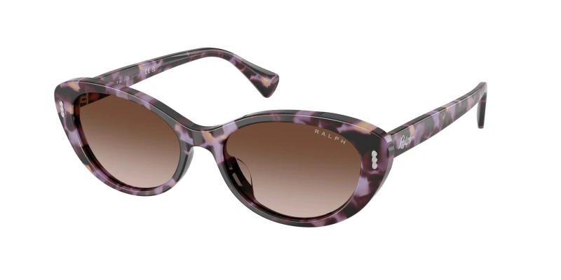 Image of Ralph Lauren RA5350U 634213 Woman Sunglasses Acetate Violet Brown Round Normal Nuanced Violet Sunglasses Woman Acetate