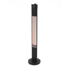 Image of Devola Platinum 2kW Floor Standing Patio Heater with Remote Control IP65 Black - DVPH20PFSB