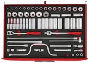 Image of Teng Tools TTESK63 63 Piece Socket Set, 1/2 in 12 Point Socket Drive