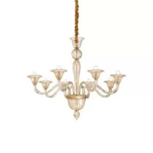 Image of Brigitta 8 Light Pendant Light Amber, E14