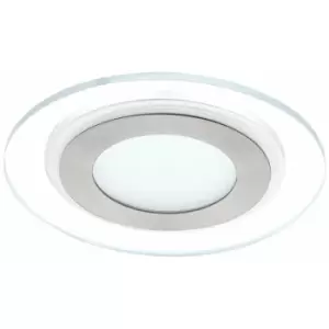 image of Loops - Wall / Ceiling Flush Downlight White & Satin Nickel 12W Built in led