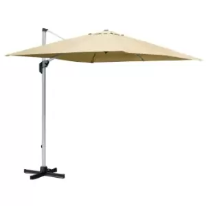 image of Outsunny 3 X 3M Outdoor Cantilever Roma Parasol 360 Rotating Base - Khaki