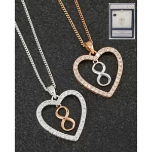 Image of Equilibrium 2 Tine Infinity Heart Necklace