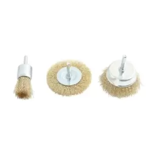 Image of Rolson 3 Piece Hex Shank Wire Brush Set