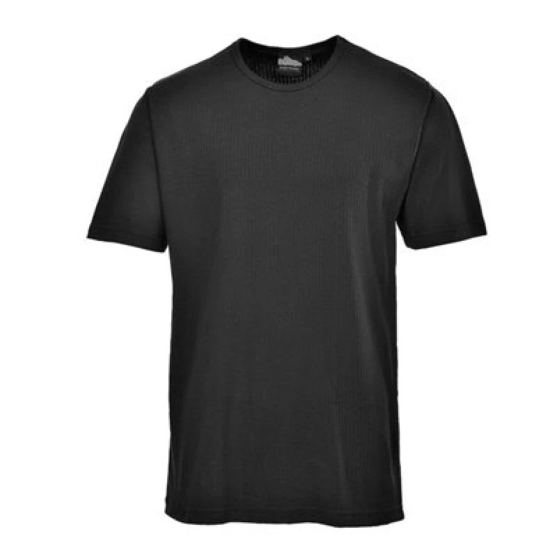 Image of Portwest Thermal Short Sleeve T Shirt B120BKRS Colour: Black