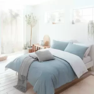 Image of Drift Home Betty Spot Print Sustainable Eco-Friendly Reversible Duvet Cover Set, Blue, King