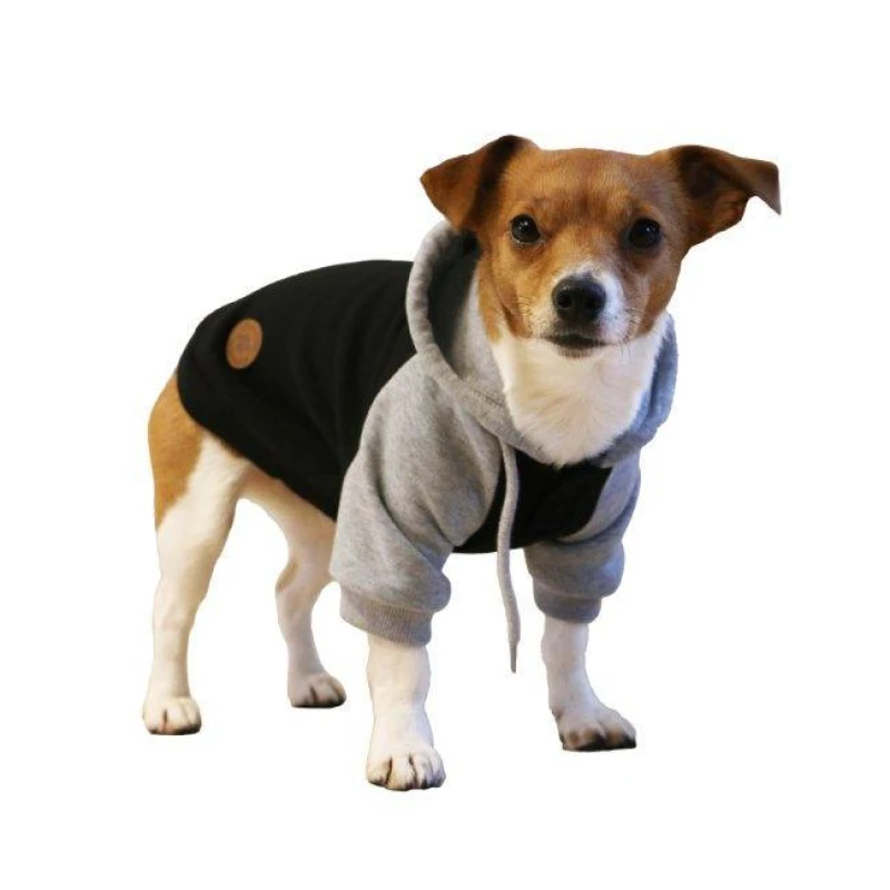 Image of Ancol Black and Grey Lightweight Comfortable Cosy Warm XL Dog Hoodie Multi