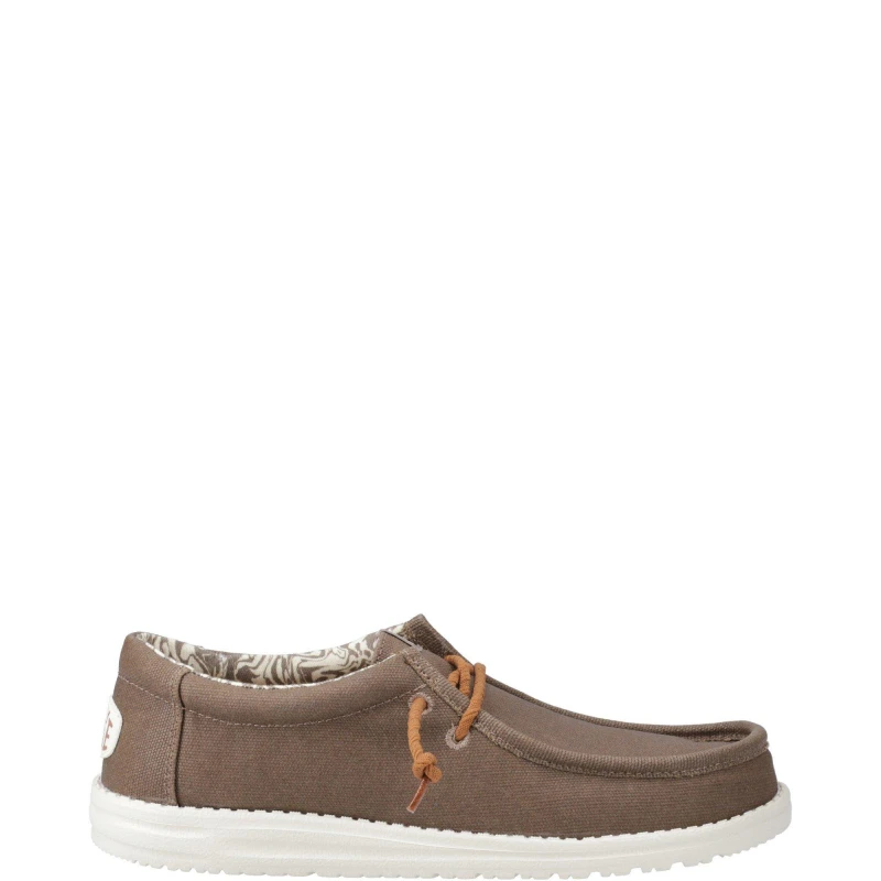 Image of HEYDUDE Wally Waxed Canvas Shoes Brown