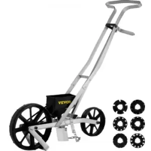 image of VEVOR Garden Seeder, Metal Precision Garden Push Seeder With 6 Seed Plates, Walk-Behind Row Crop Planter, Manual Garden Lawn Spreader for Sowing Seeds