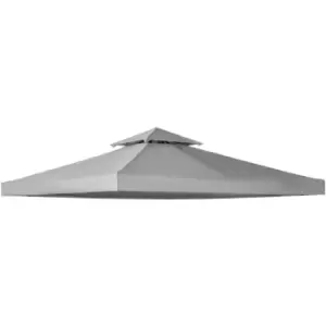 image of 3(m) 2 Tier Garden Gazebo Top Cover Replacement Canopy Roof Light Grey - Outsunny