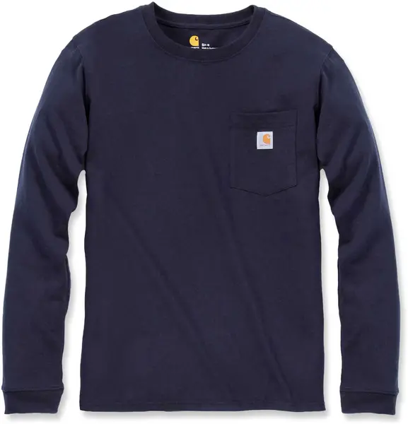 Image of Carhartt Workwear Pocket Womens Long Sleeve Shirt, blue, Size XS