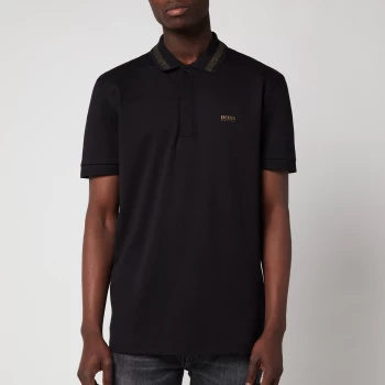 Image of BOSS Athleisure Mens Paddy Pixel Polo Shirt - Black - XL