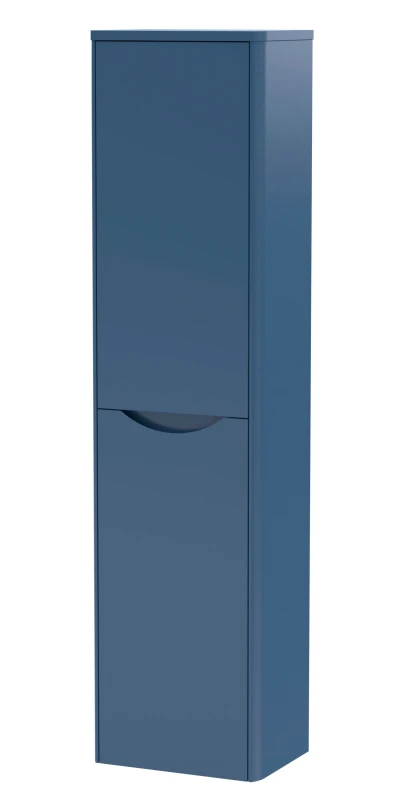Image of Balterley Wall Hung 2 Soft Close Door Tall Unit Satin Blue 400mm Blue