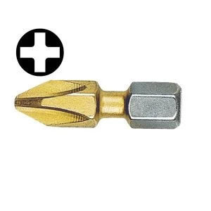 image of Witte Phillips No. 3pt Titanium Coated Screwdriver Bits 25mm (Card of 2)