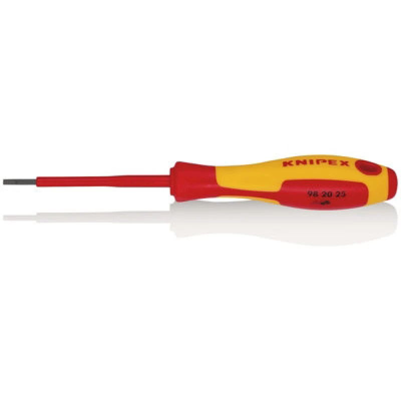 Image of Knipex 98 20 25 Vde Insulated Slotted Screwdriver, 2.5 X 75mm 76803