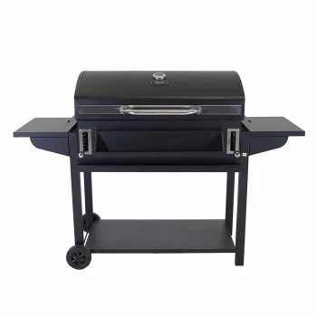 Charles Bentley Deluxe Steel Charcoal BBQ Grill Black Steel, Black Powder Coated Steel, Chrome Plating