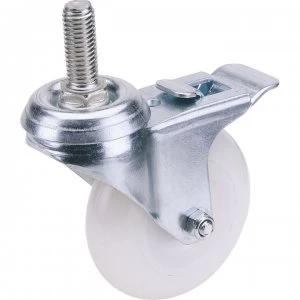 Image of Draper Swivel Bolt Fixing Nylon Wheeled Casor and Brake 100mm