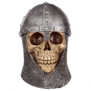 image of Gothic Chain Mail Helmet Skull Ornament