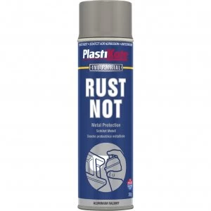 image of Plastikote Rust Not Aerosol Spray Paint Aluminium 500ml