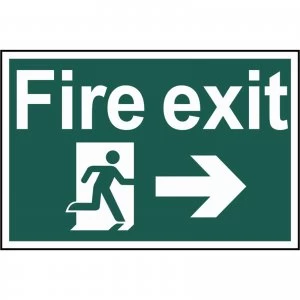 image of Scan Fire Exit Running Man Arrow Right Sign 300mm 200mm Standard