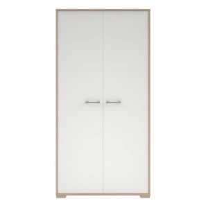 Evie White Oak effect 2 door Wardrobe H1800mm W902mm