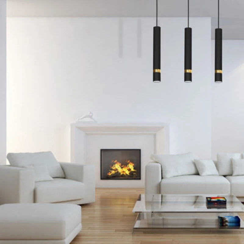 Image of Milagro Joker Hand Made Matt Black Triple Pendant Light Black unisex