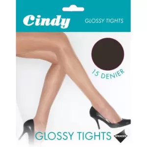 image of Cindy Womens/Ladies 15 Denier Glossy Tights (1 Pair) (Medium (5ft-5ft8a)) (Barely Black)