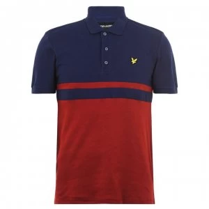 Lyle and Scott Stripe Polo Shirt - Navy / Red Z757