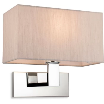 image of Firstlight - Raffles Wall Lamp Chrome with Rectangle Oyster Shade