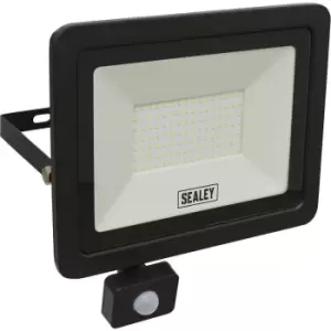 Image of Extra Slim Floodlight with PIR Sensor - 100W SMD LED - IP65 Rated - 8500 Lumens