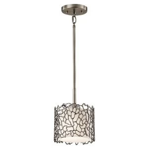 Image of 1 Light Ceiling Mini Pendant Classic Pewter, Silver Coral, E27