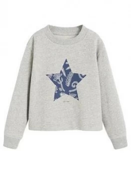 Image of Mango Girls Star Sweat Top - Grey