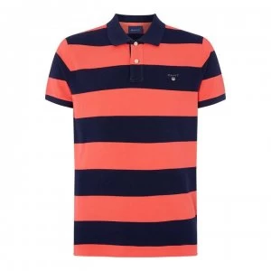 Gant Bar Striped Polo Shirt - Red 648